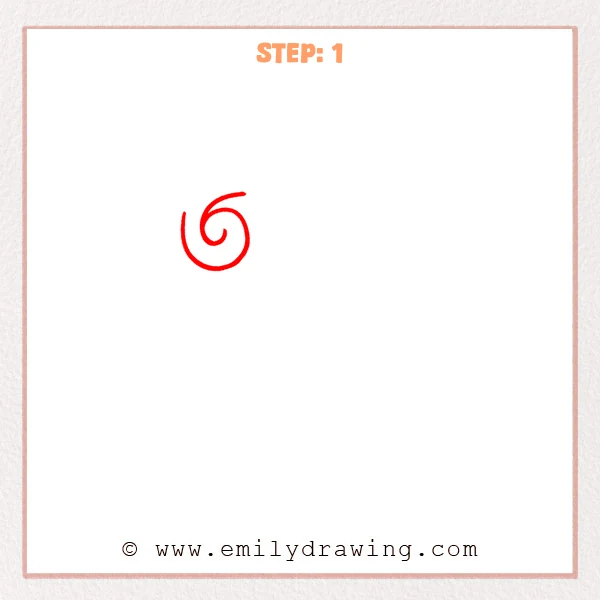 how to draw a fancy letter p - Step 1 sketch of a fancy letter P showing a bold spiral stroke with a smooth outer curve.